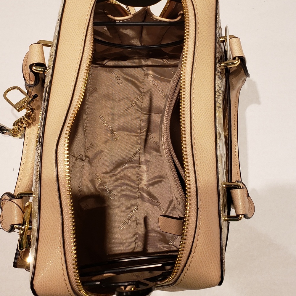 SOLD! Calvin Klein NWT $298 Boxy Snakeskin Satchel - Picture 5 of 6